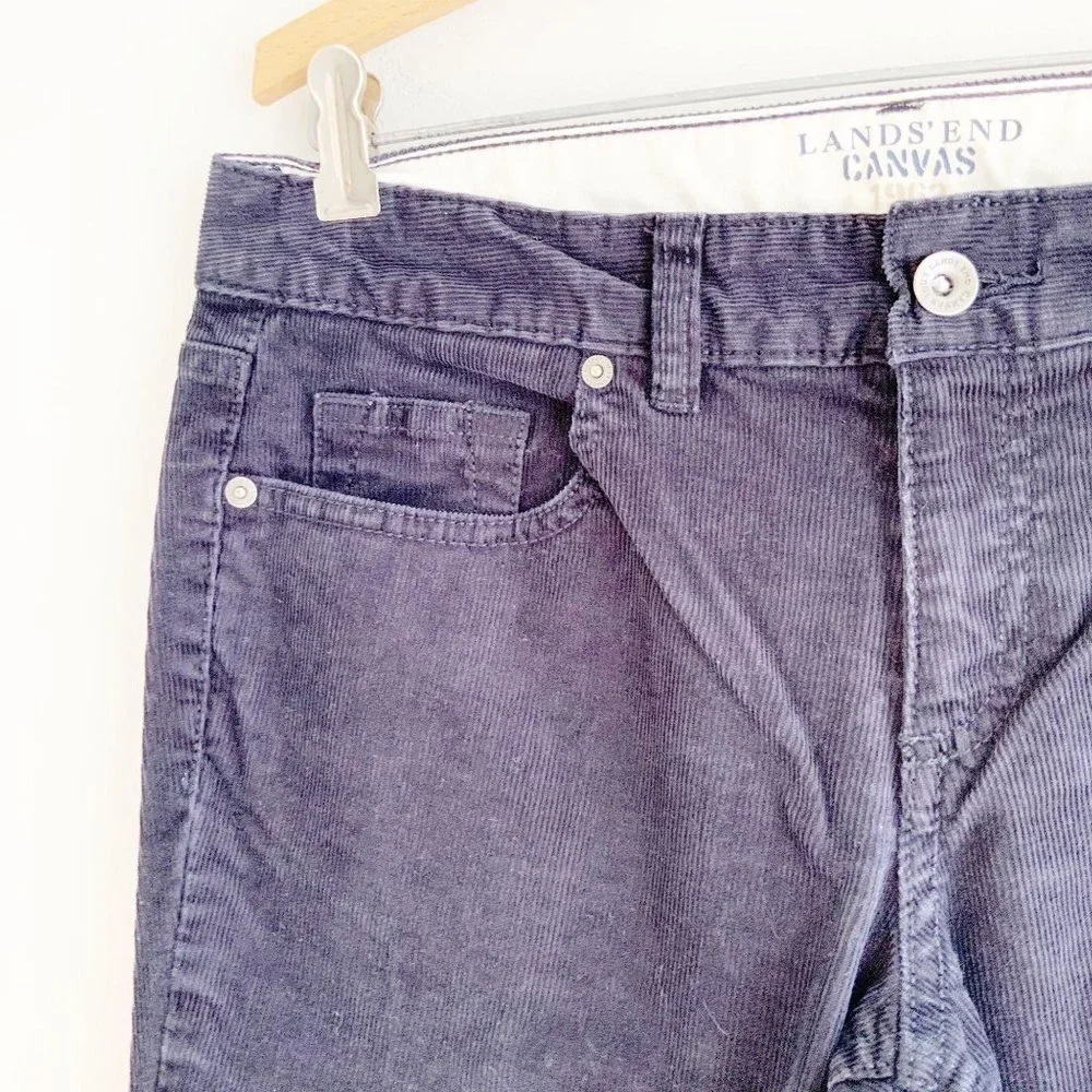 Lands' End Canvas 1963 Low Rise Slim Leg Navy Corduroy Pants - Picture 9 of 16